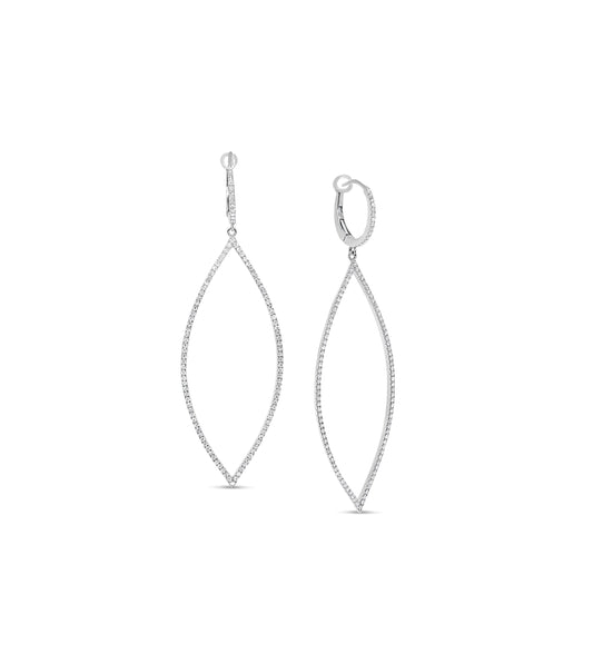 OLIVE & CHAIN Diamond Jumbo Marquise Earring - White Gold