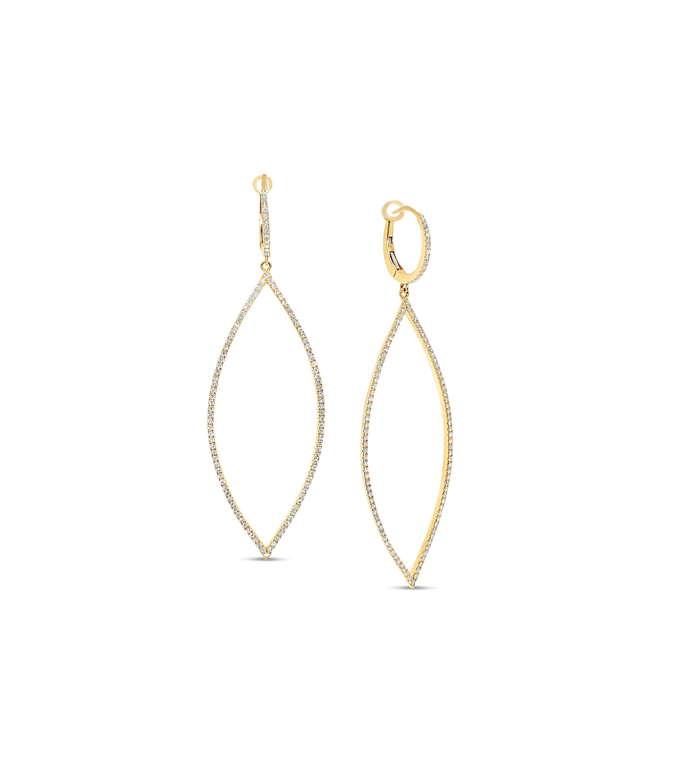 OLIVE & CHAIN Diamond Jumbo Marquise Earring - Yellow Gold