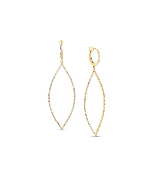OLIVE & CHAIN Diamond Jumbo Marquise Earring - Yellow Gold