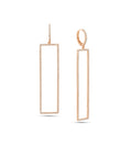 Load image into Gallery viewer, OLIVE & CHAIN Diamond Jumbo Rectangle Earring - Rose Gold
