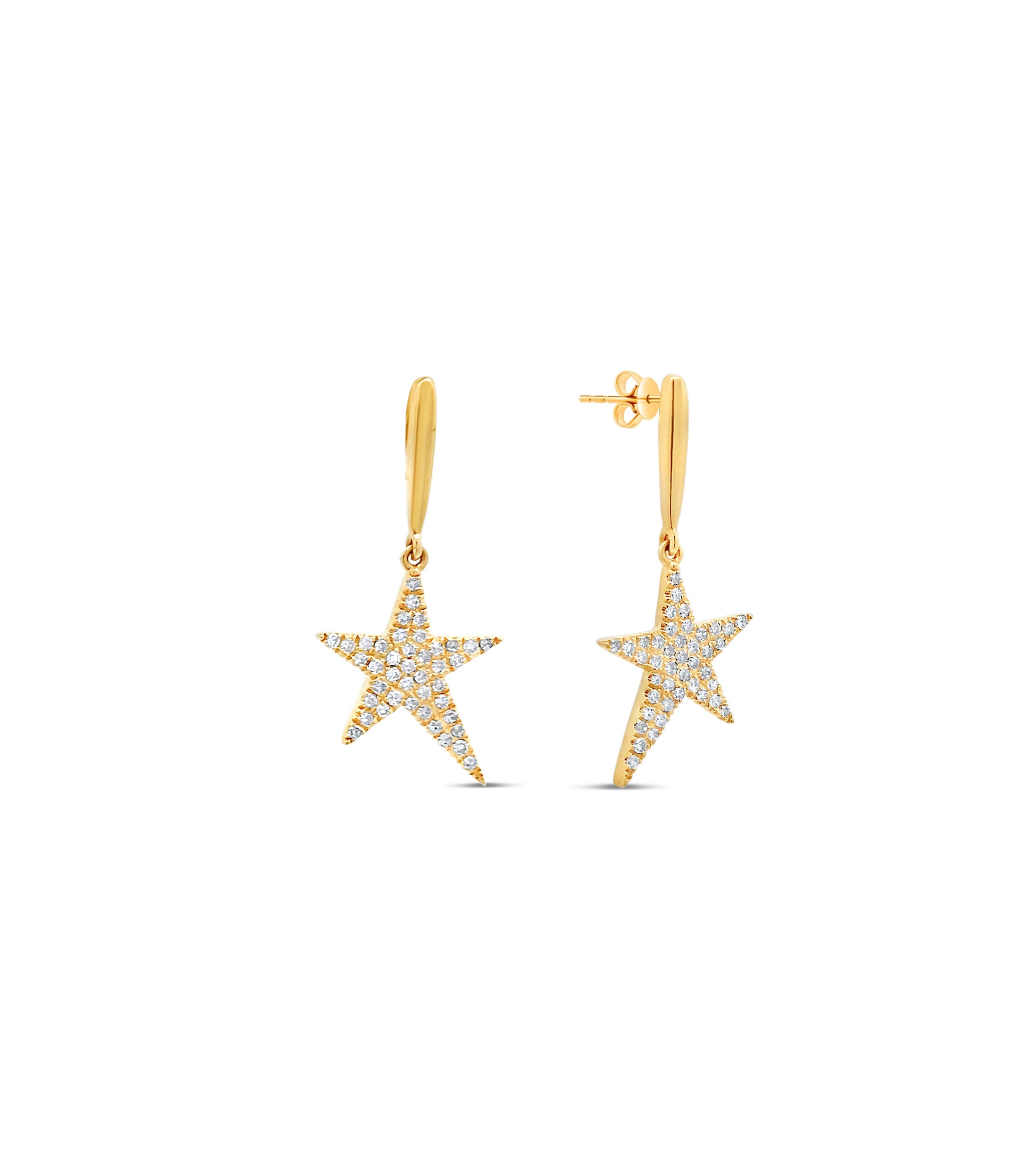 OLIVE & CHAIN Diamond Rockstar Earrings - Yellow Gold