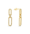 Load image into Gallery viewer, OLIVE & CHAIN Diamond Paperclip Earring - Yellow Gold
