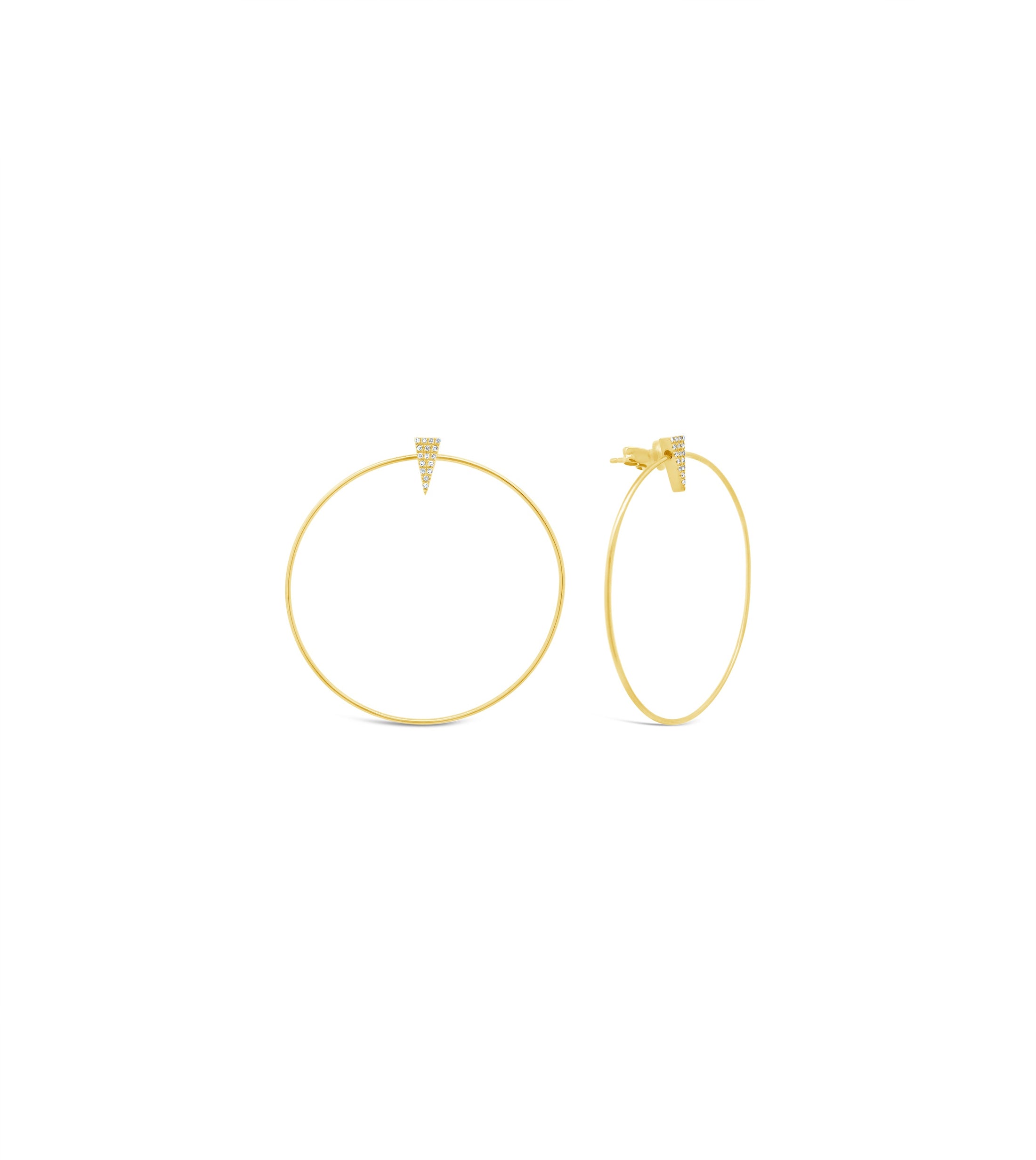 OLIVE & CHAIN Diamond Hoop Stud Earrings - Yellow Gold