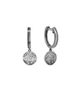 Load image into Gallery viewer, OLIVE & CHAIN Diamond Celestial Disc Dangle Earring - Black Gold
