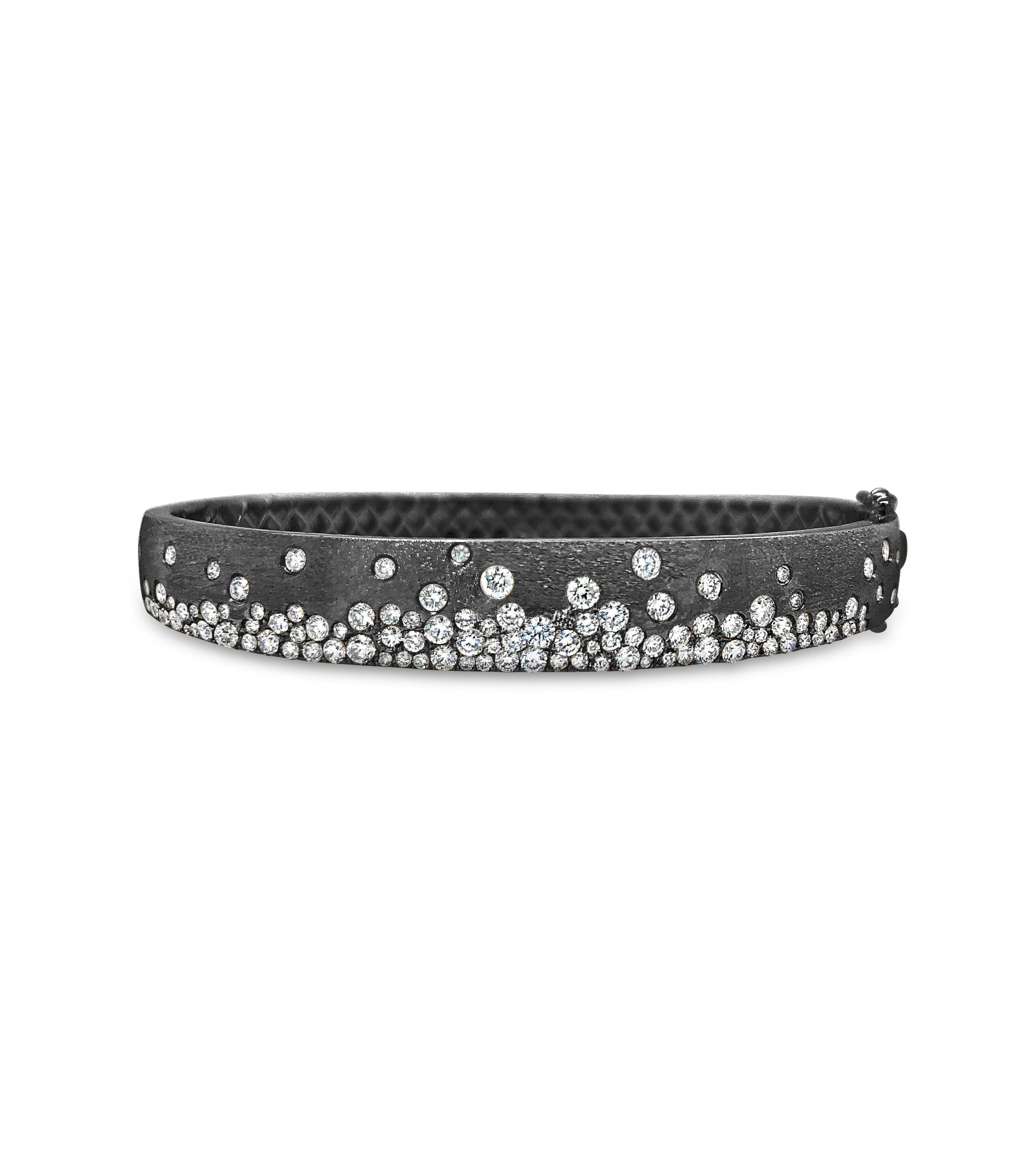 OLIVE & CHAIN Diamond Celestial Signature Bangle - Black Gold