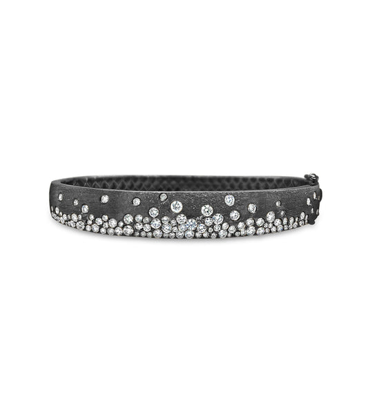 OLIVE & CHAIN Diamond Celestial Signature Bangle - Black Gold