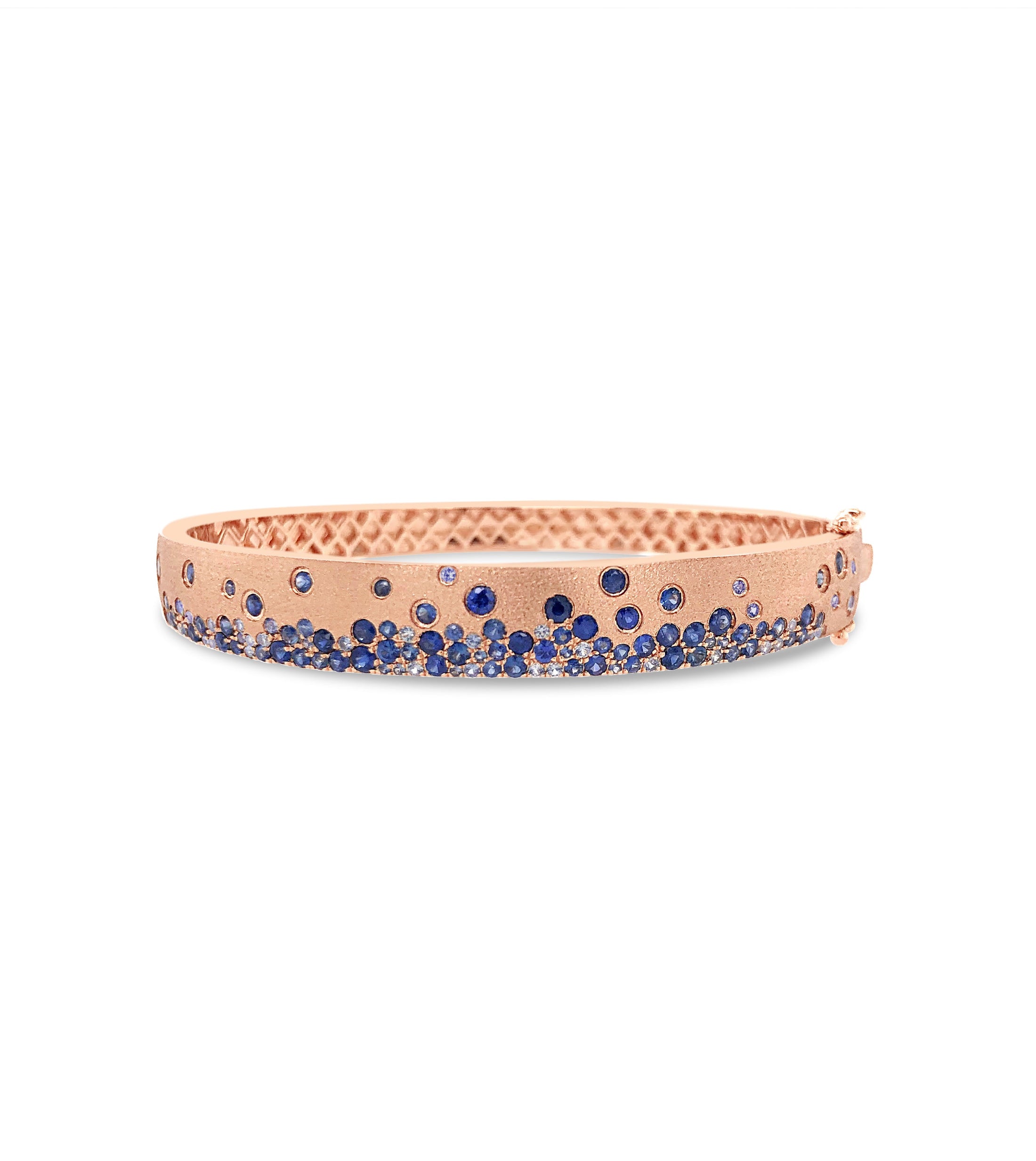 OLIVE & CHAIN Sapphire Celestial Signature Bangle - Rose Gold