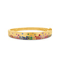 Load image into Gallery viewer, OLIVE & CHAIN Rainbow Celestial Signature Bangle - Yellow Gold
