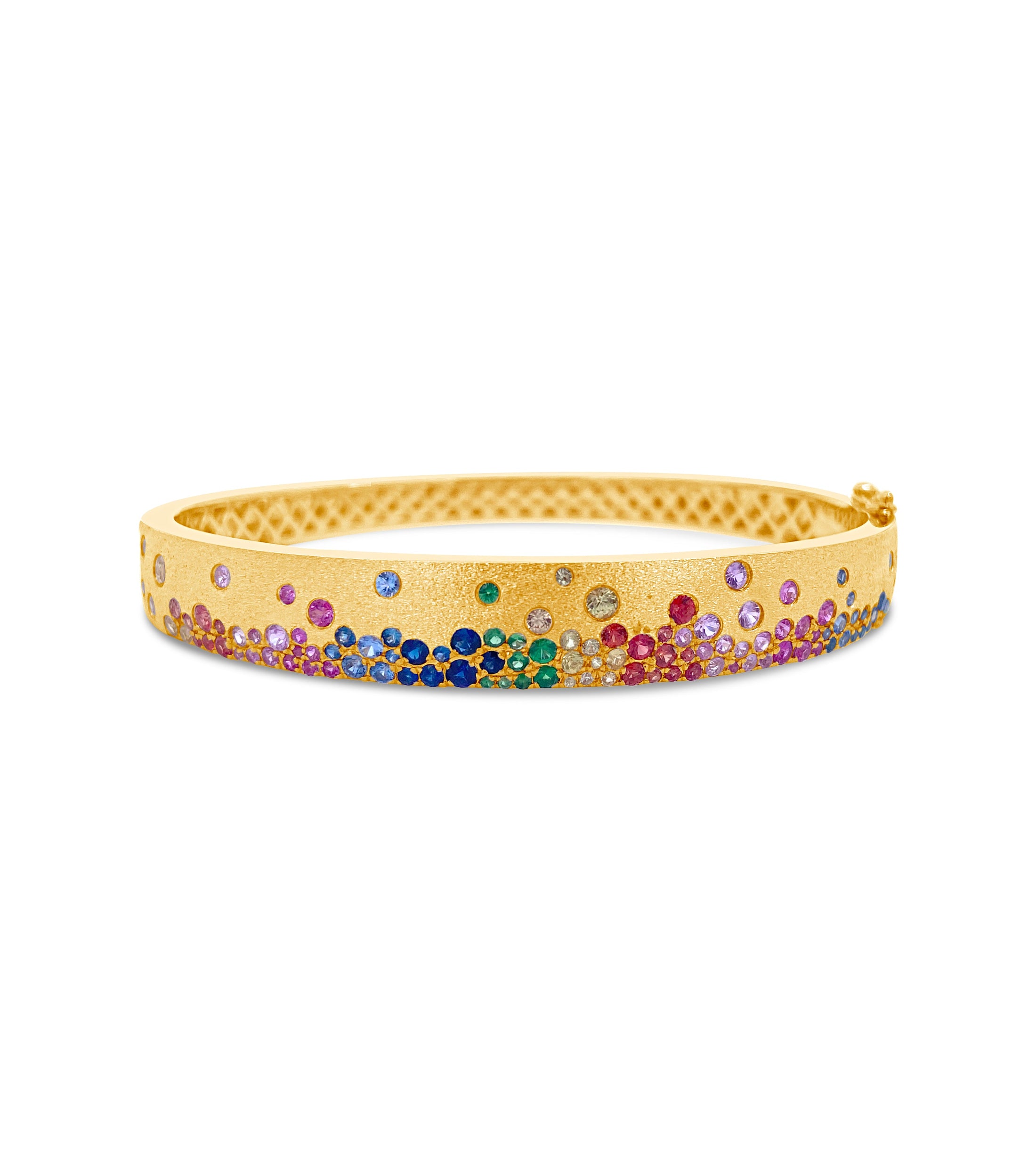 OLIVE & CHAIN Rainbow Celestial Signature Bangle - Yellow Gold