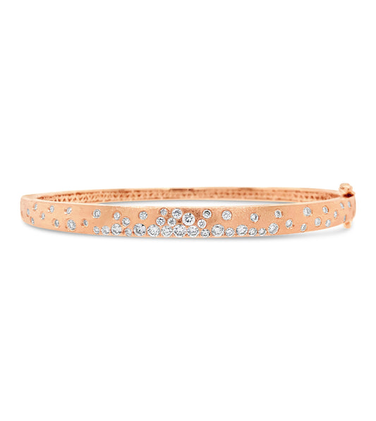 OLIVE & CHAIN Diamond Celestial Slim Bangle - Rose Gold