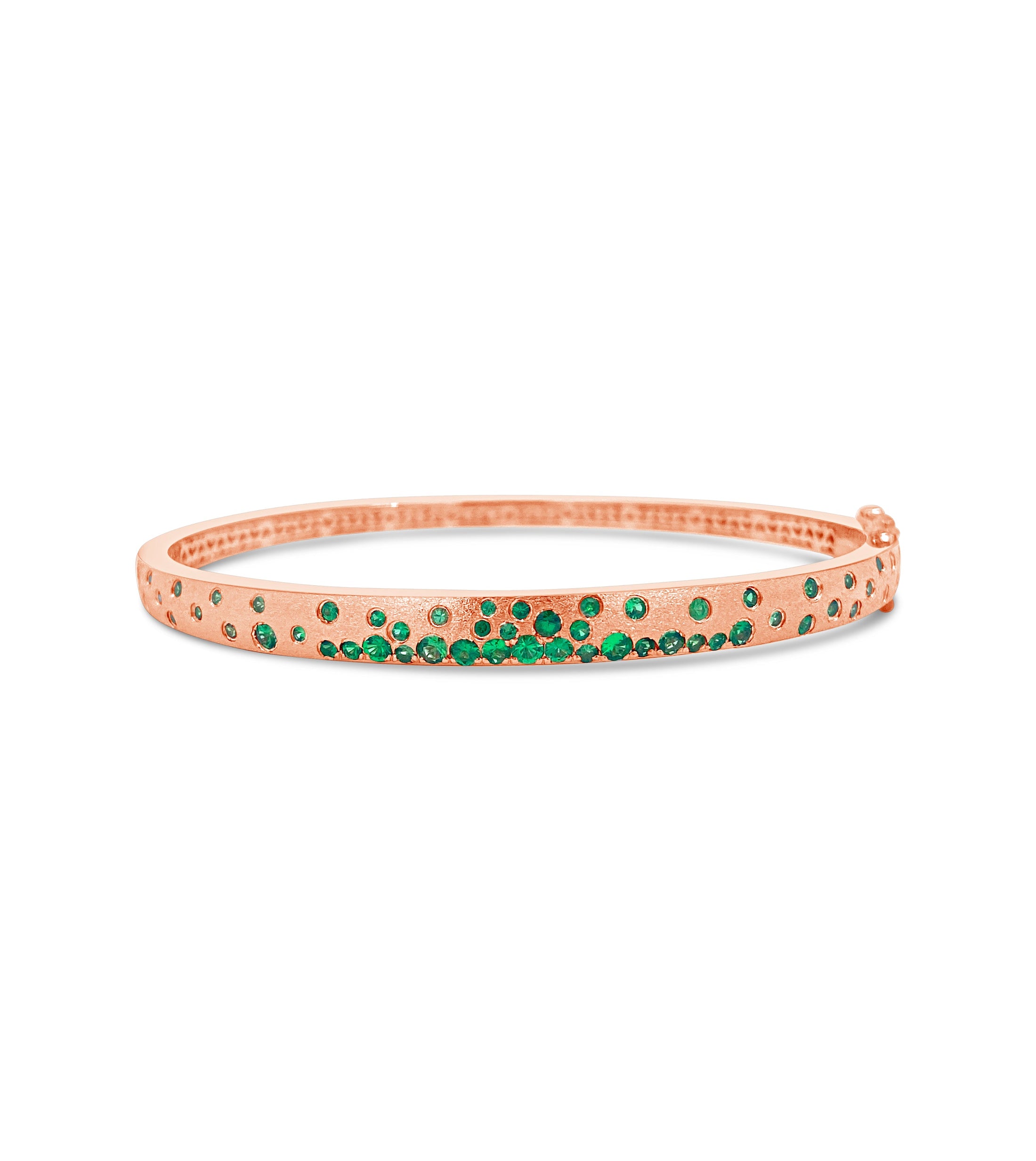 OLIVE & CHAIN Tsavorite Celestial Slim Bangle - Rose Gold