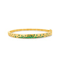 Load image into Gallery viewer, OLIVE & CHAIN Tsavorite Celestial Slim Bangle - Yellow Gold
