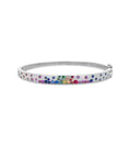 Load image into Gallery viewer, OLIVE & CHAIN Rainbow Celestial Slim Bangle - White Gold
