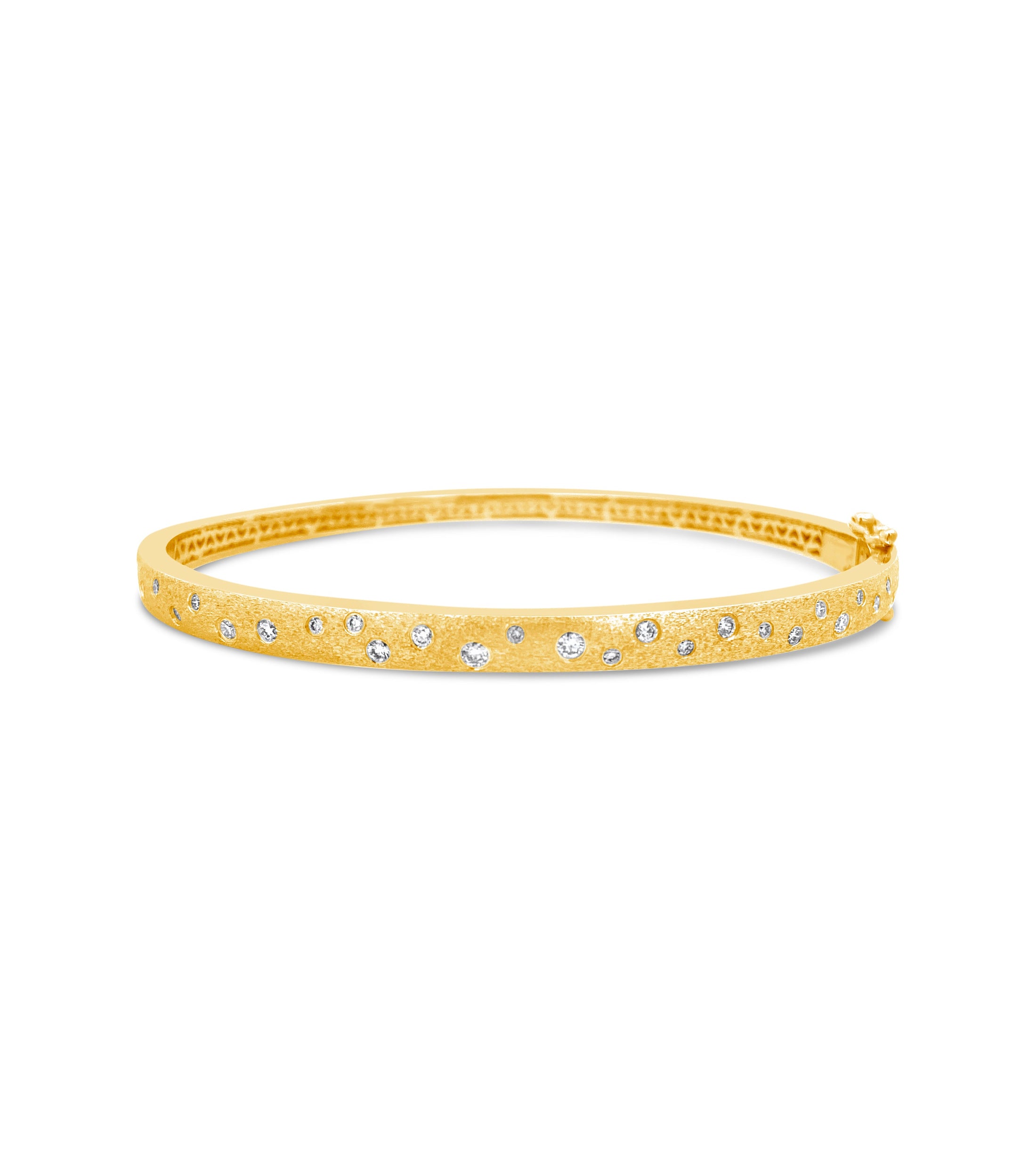 OLIVE & CHAIN Diamond Scatter Bangle - Yellow Gold