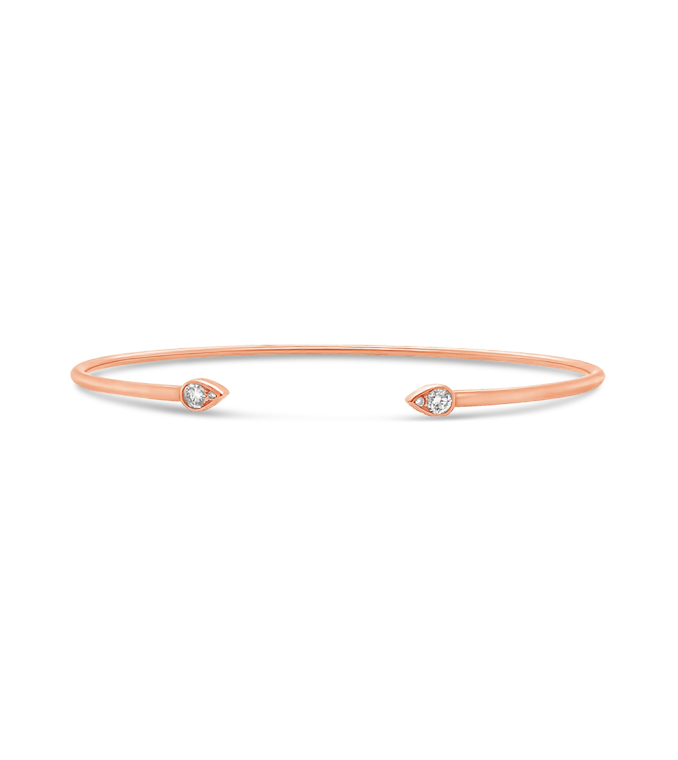 OLIVE & CHAIN Diamond Pear Shape Flexible Bangle - Rose Gold