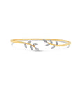 Load image into Gallery viewer, OLIVE & CHAIN Diamond Leaf Flexible Bangle - Yellow Gold
