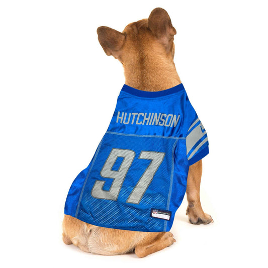NFL Detroit Lions Aidan Hutchinson Striped Mesh Dog Jersey