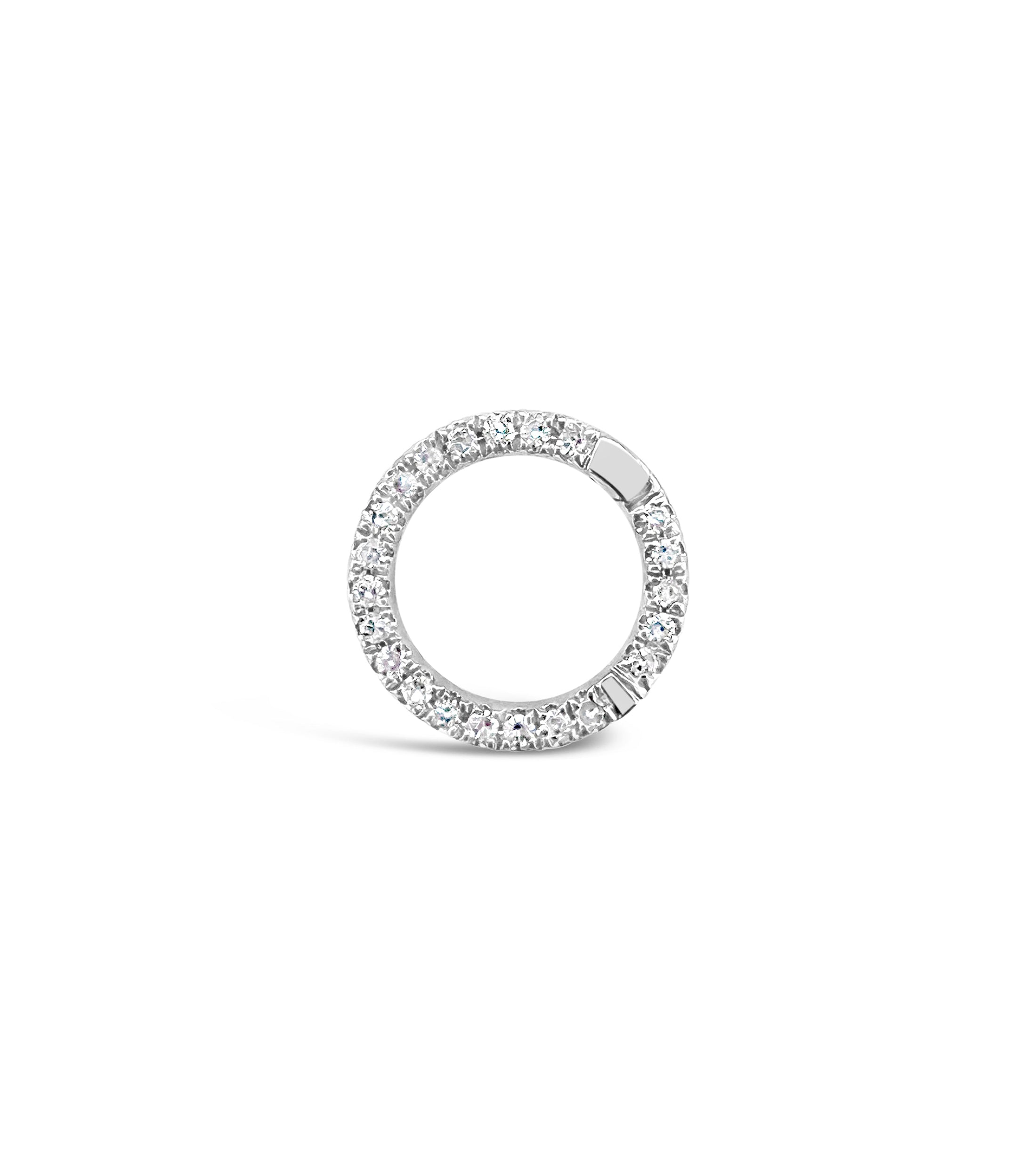 OLIVE & CHAIN Diamond Round Connector Clasp - Yellow Gold, 15mm