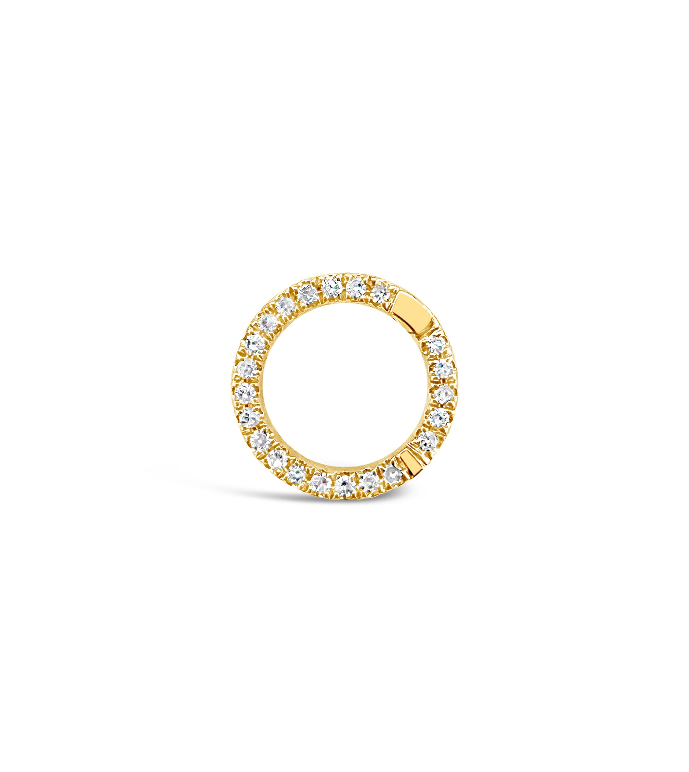 OLIVE & CHAIN Diamond Round Connector Clasp - Yellow Gold, 10mm