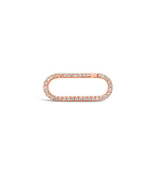 OLIVE & CHAIN Diamond Oval Connector Clasp - White Gold, 15mm