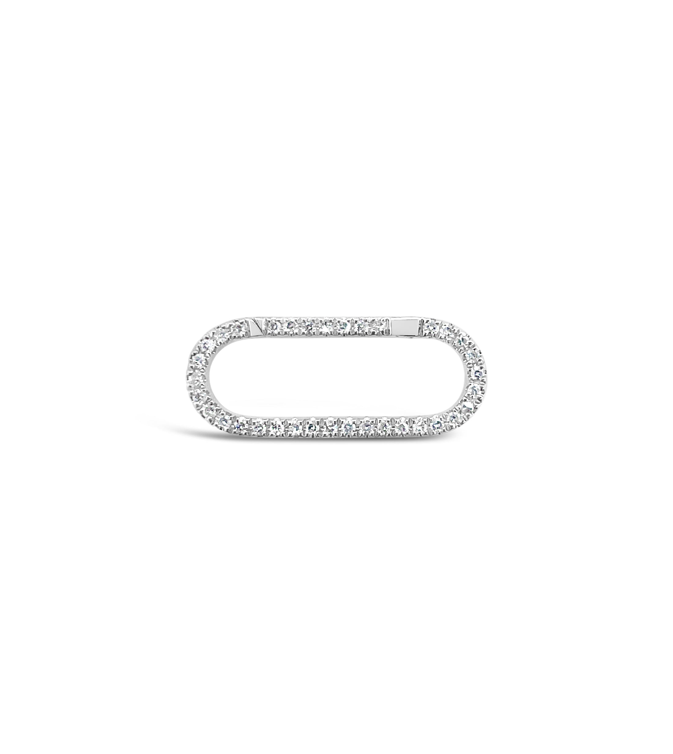 OLIVE & CHAIN Diamond Oval Connector Clasp - Yellow Gold, 20mm