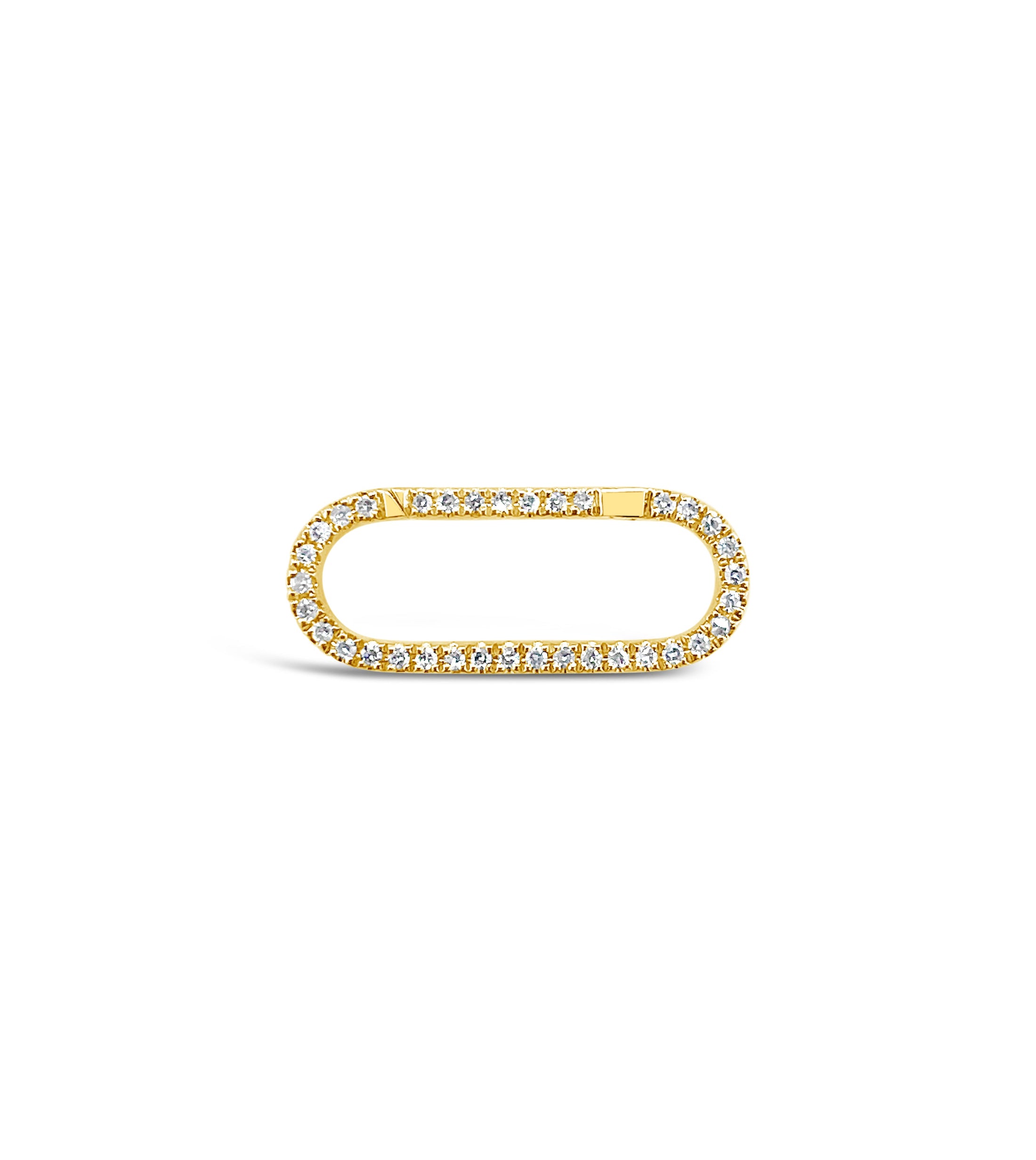 OLIVE & CHAIN Diamond Oval Connector Clasp - Yellow Gold, 15mm