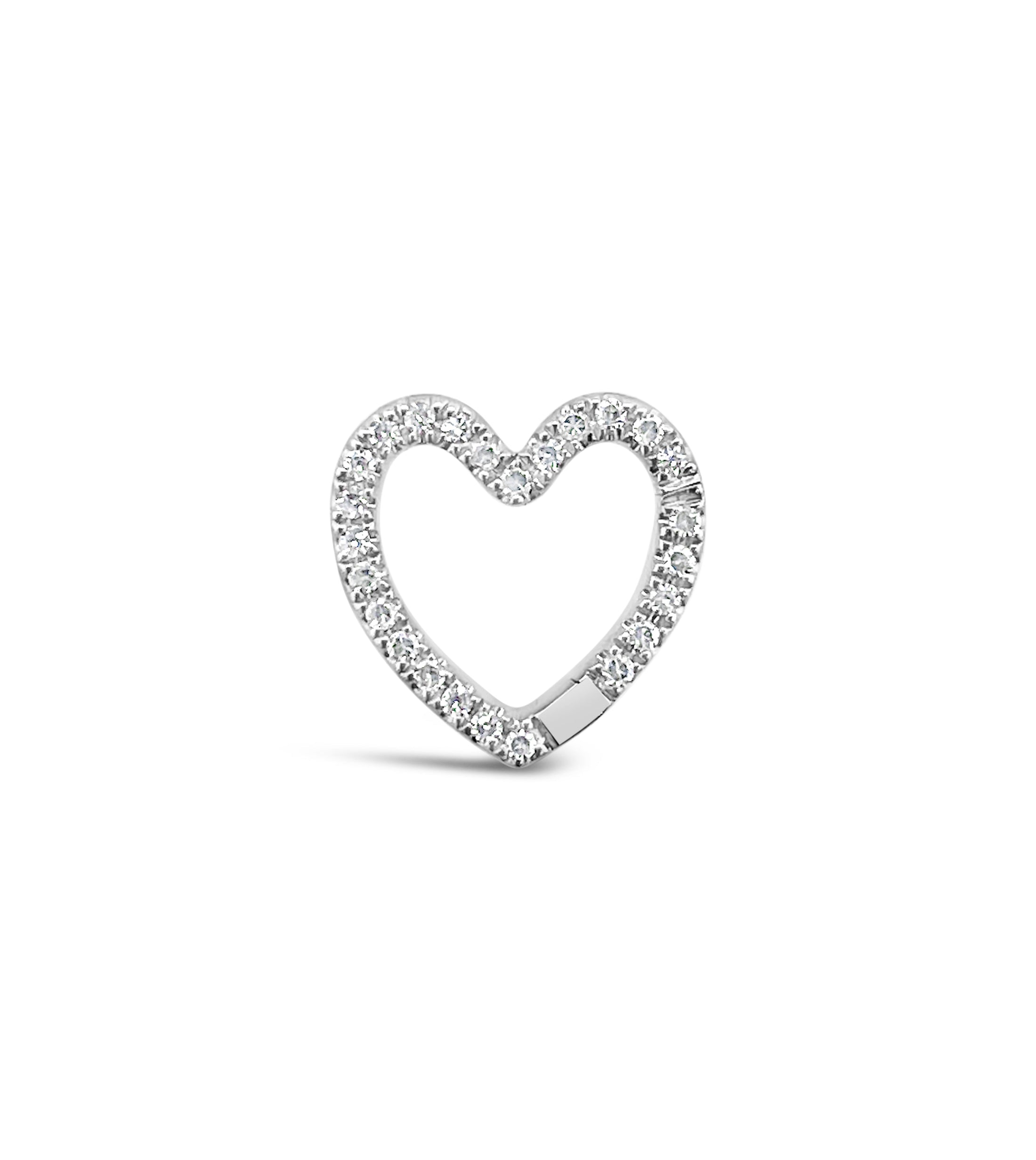 OLIVE & CHAIN Diamond Heart Connector Clasp - Rose Gold, 15mm