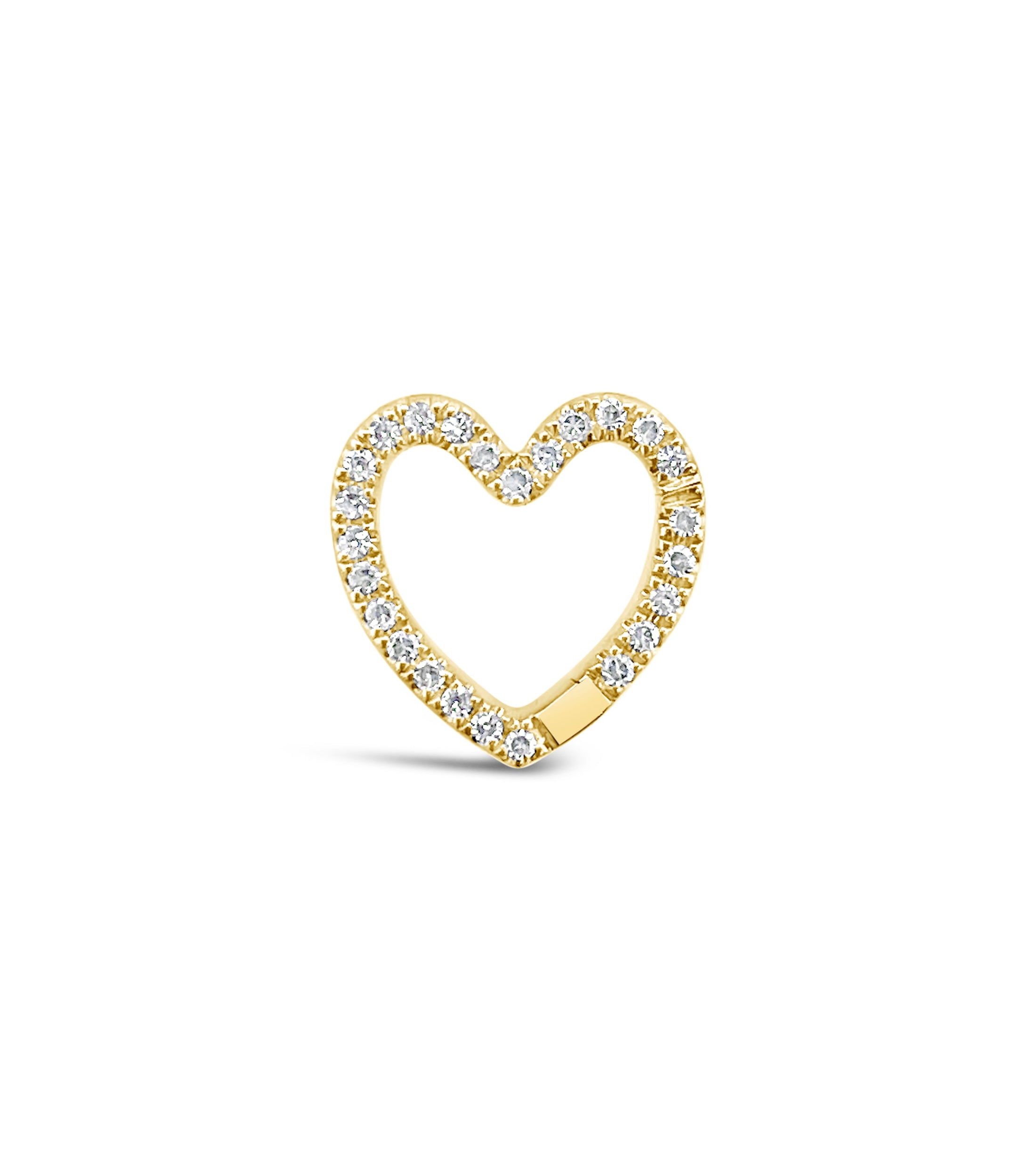 OLIVE & CHAIN Diamond Heart Connector Clasp - White Gold, 10mm