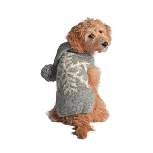 Alpaca Grey Snowflake Dog Sweater