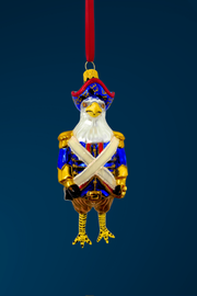 Eagle Founding Feather Glass Ornament 