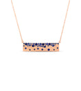 Load image into Gallery viewer, OLIVE & CHAIN Sapphire Celestial Bar Necklace - Rose Gold
