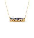 Load image into Gallery viewer, OLIVE & CHAIN Sapphire Celestial Bar Necklace - Yellow Gold
