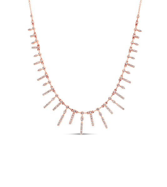 OLIVE & CHAIN Diamond Princess Necklace - Rose Gold