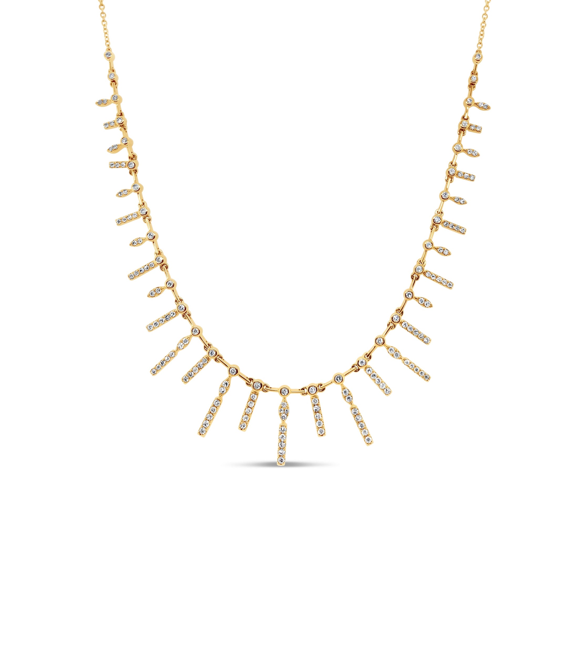 OLIVE & CHAIN Diamond Princess Necklace - Yellow Gold