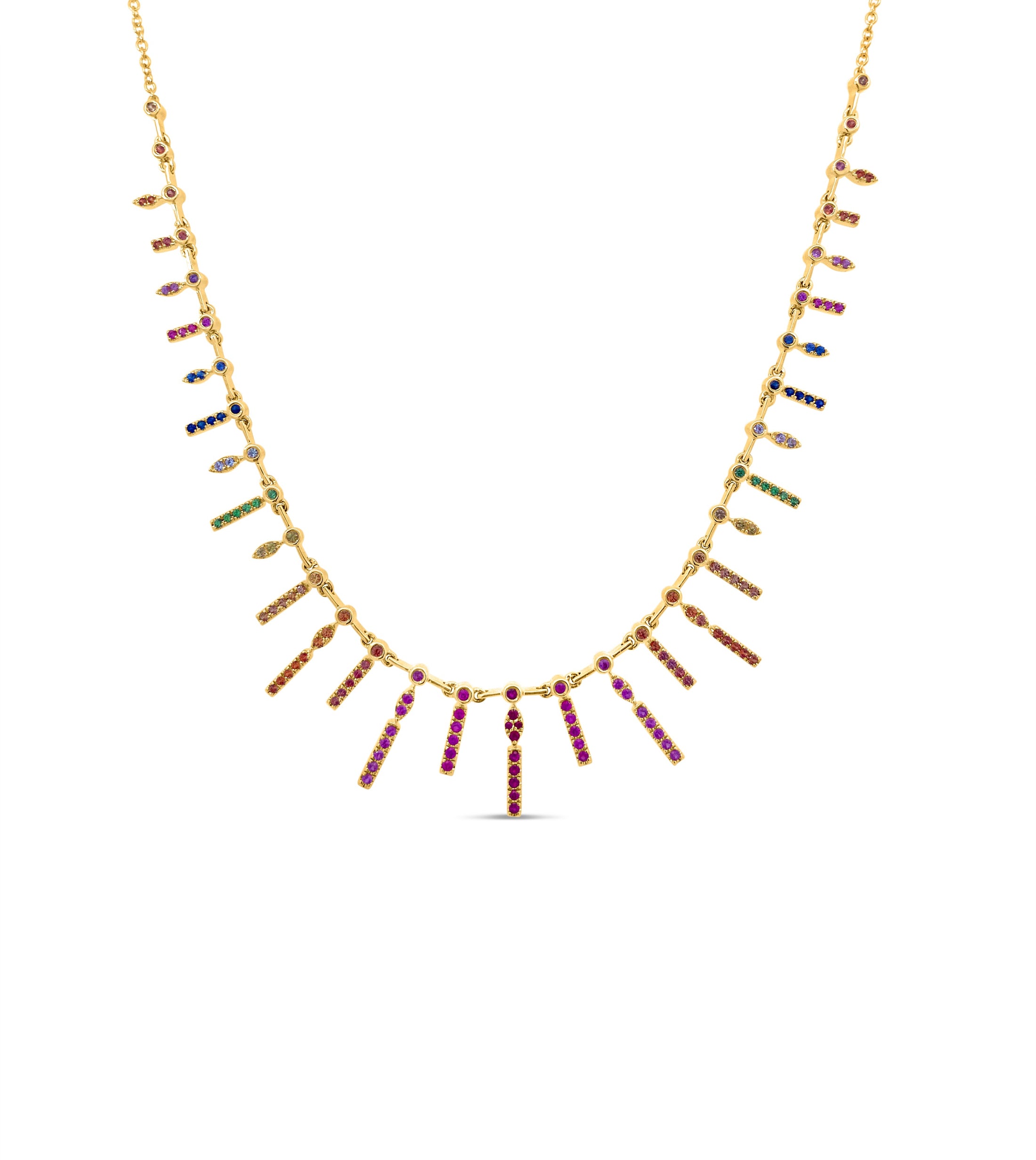 OLIVE & CHAIN Rainbow Princess Necklace - Yellow Gold