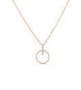 Load image into Gallery viewer, OLIVE & CHAIN Diamond Door Knocker Necklace - Rose Gold
