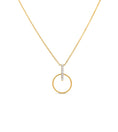 Load image into Gallery viewer, OLIVE & CHAIN Diamond Door Knocker Necklace - Yellow Gold
