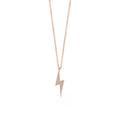 Load image into Gallery viewer, OLIVE & CHAIN Diamond Lightning Bolt Necklace - Rose Gold
