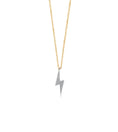 Load image into Gallery viewer, OLIVE & CHAIN Diamond Lightning Bolt Necklace - Two-Tone Gold
