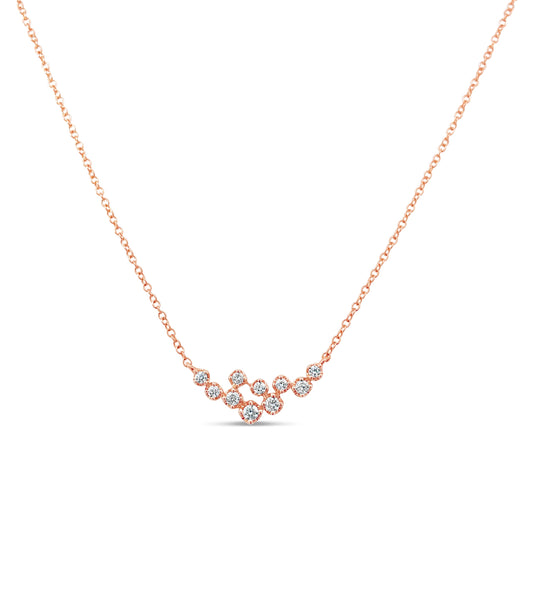 OLIVE & CHAIN Diamond Cluster Necklace - Rose Gold