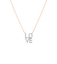 Load image into Gallery viewer, OLIVE & CHAIN Diamond Love Block Necklace - Rose Gold
