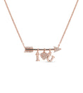Load image into Gallery viewer, OLIVE & CHAIN Diamond I LOVE YOU Necklace - Rose Gold
