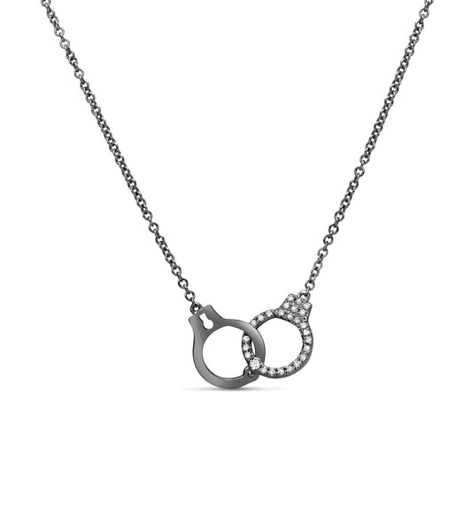 OLIVE & CHAIN Diamond Handcuff Necklace - Black Gold