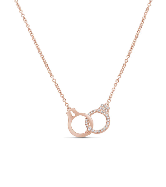 OLIVE & CHAIN Diamond Handcuff Necklace - Rose Gold