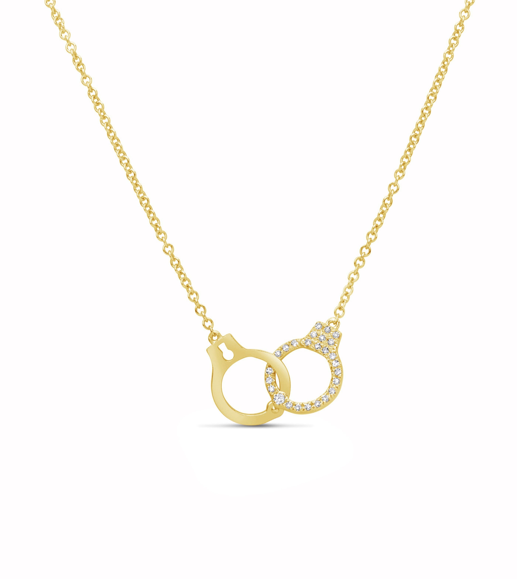 OLIVE & CHAIN Diamond Handcuff Necklace - Yellow Gold