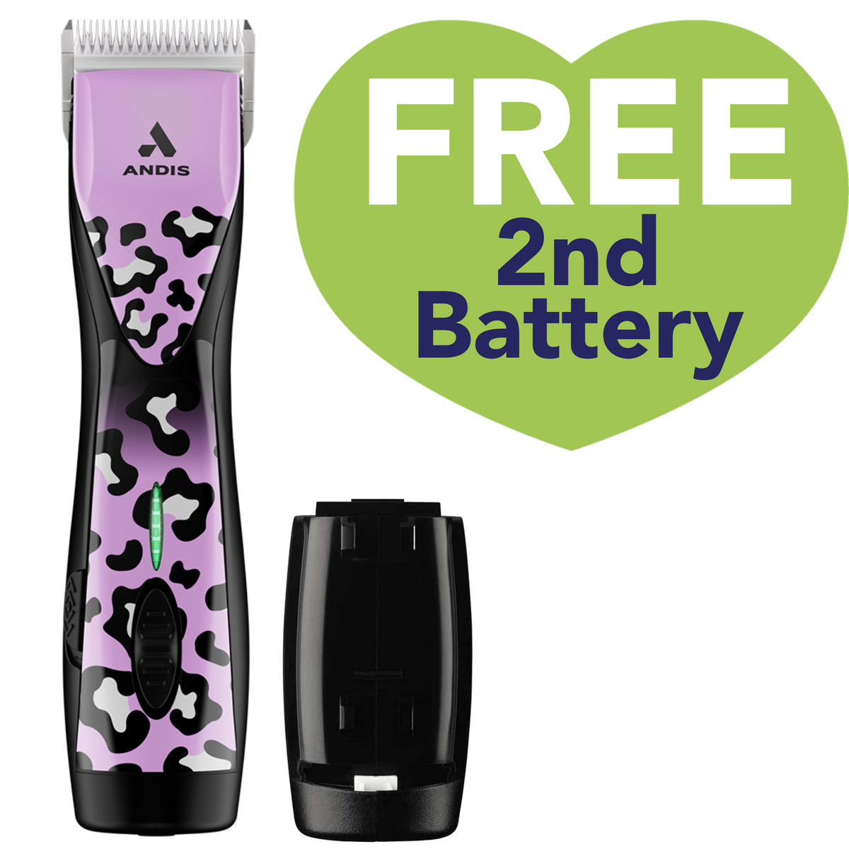 Dog Pulse ZR II Wild Limited Edition Clipper with Free Second Battery by Andis