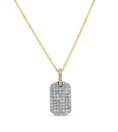 Load image into Gallery viewer, OLIVE & CHAIN Diamond Dog Tag Necklace - Two-Tone Gold
