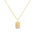 Load image into Gallery viewer, OLIVE & CHAIN Diamond Celestial Signature Dog Tag Necklace - Yellow Gold
