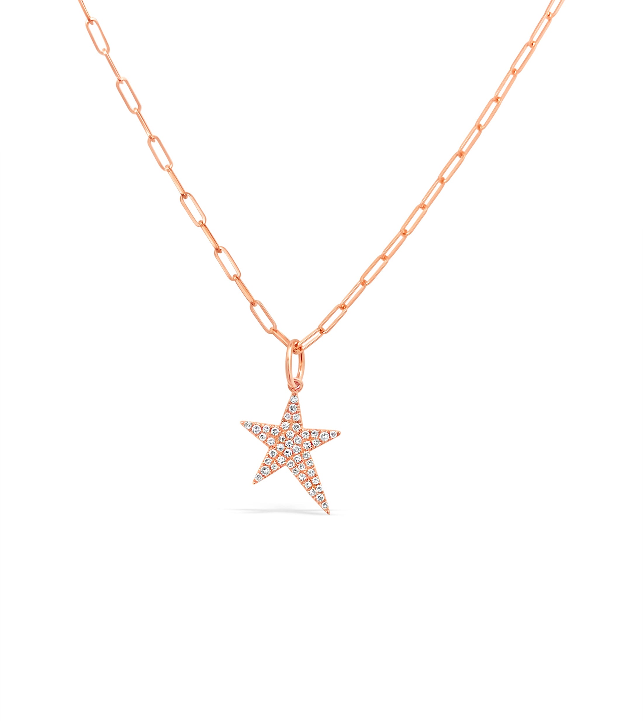 OLIVE & CHAIN Diamond Rockstar Pendant - Rose Gold