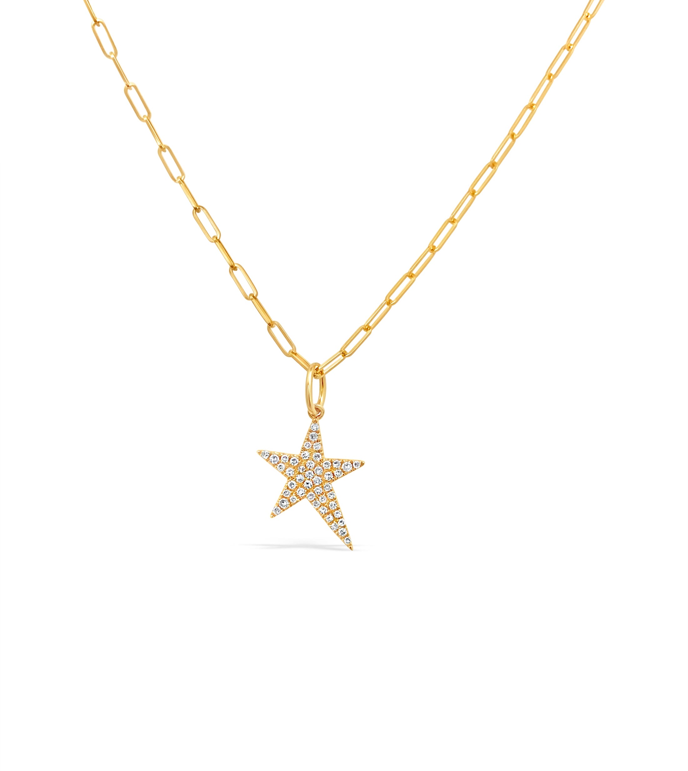 OLIVE & CHAIN Diamond Rockstar Pendant - Yellow Gold